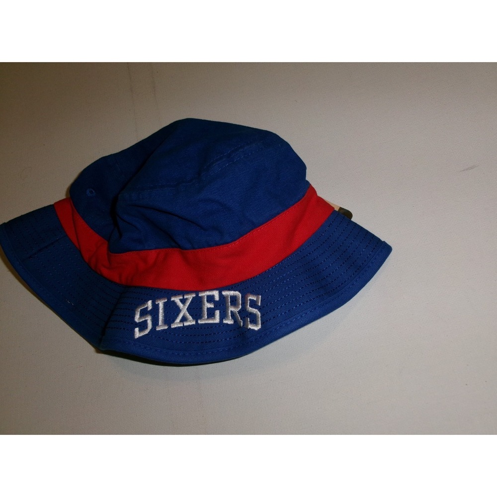 PHILADELPHIA 76ERS FLOPPY BUCKET BEACH GOLF HAT CAP VINTAGE DEADSTOCK U5